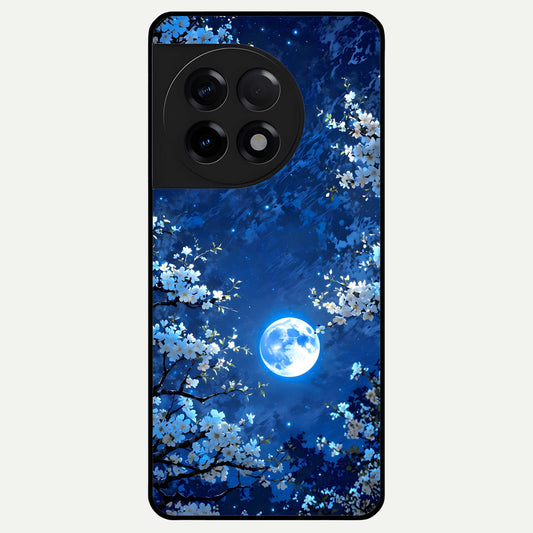  Blossom Moonlight Sky Glass Case For OnePlus 11R back cover – full design glossy printed glass finish