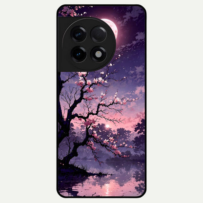  Blossom Pink Moon Glass Case For OnePlus 11R back cover – full design glossy printed glass finish