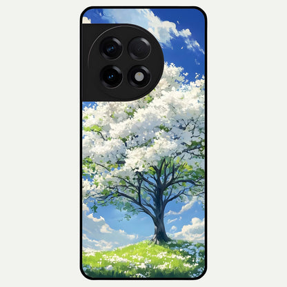 Blossom Sky Serenity Glass Case For OnePlus 11R back cover – full design glossy printed glass finish