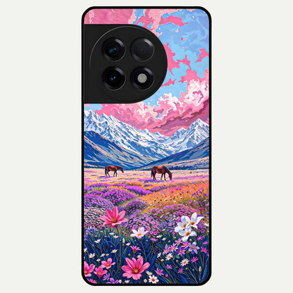  Blossom Valley Dream Glass Case For OnePlus 11R back cover – full design glossy printed glass finish
