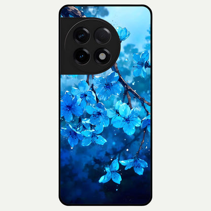  Blue Blossoms Branch Glass Case For OnePlus 11R back cover – full design glossy printed glass finish