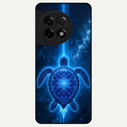  Blue Galaxy Turtle Glass Case For OnePlus 11R back cover – full design glossy printed glass finish