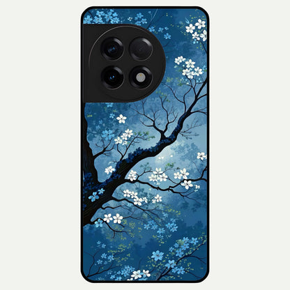  Blue Tree Serenity Glass Case For OnePlus 11R back cover – full design glossy printed glass finish