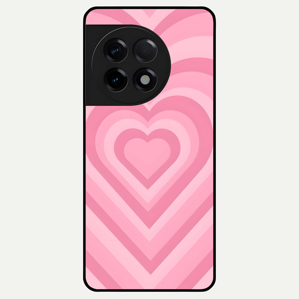  Blush Heart Waves Glass Case For OnePlus 11R back cover – full design glossy printed glass finish