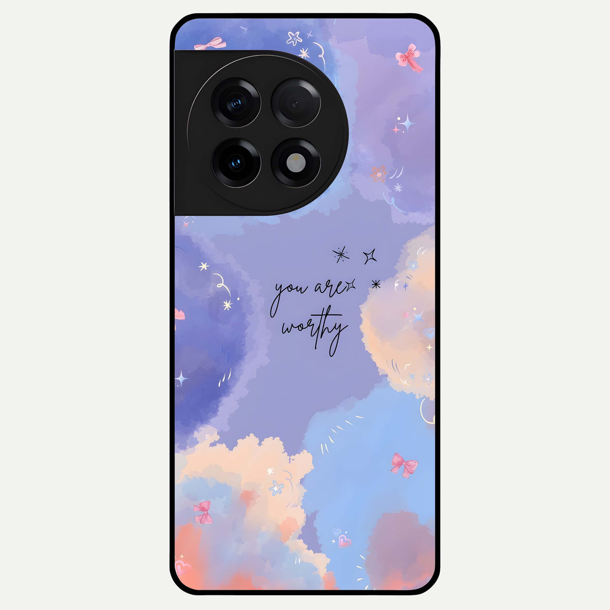  Celestial Cloud Magic Glass Case For OnePlus 11R back cover – full design glossy printed glass finish