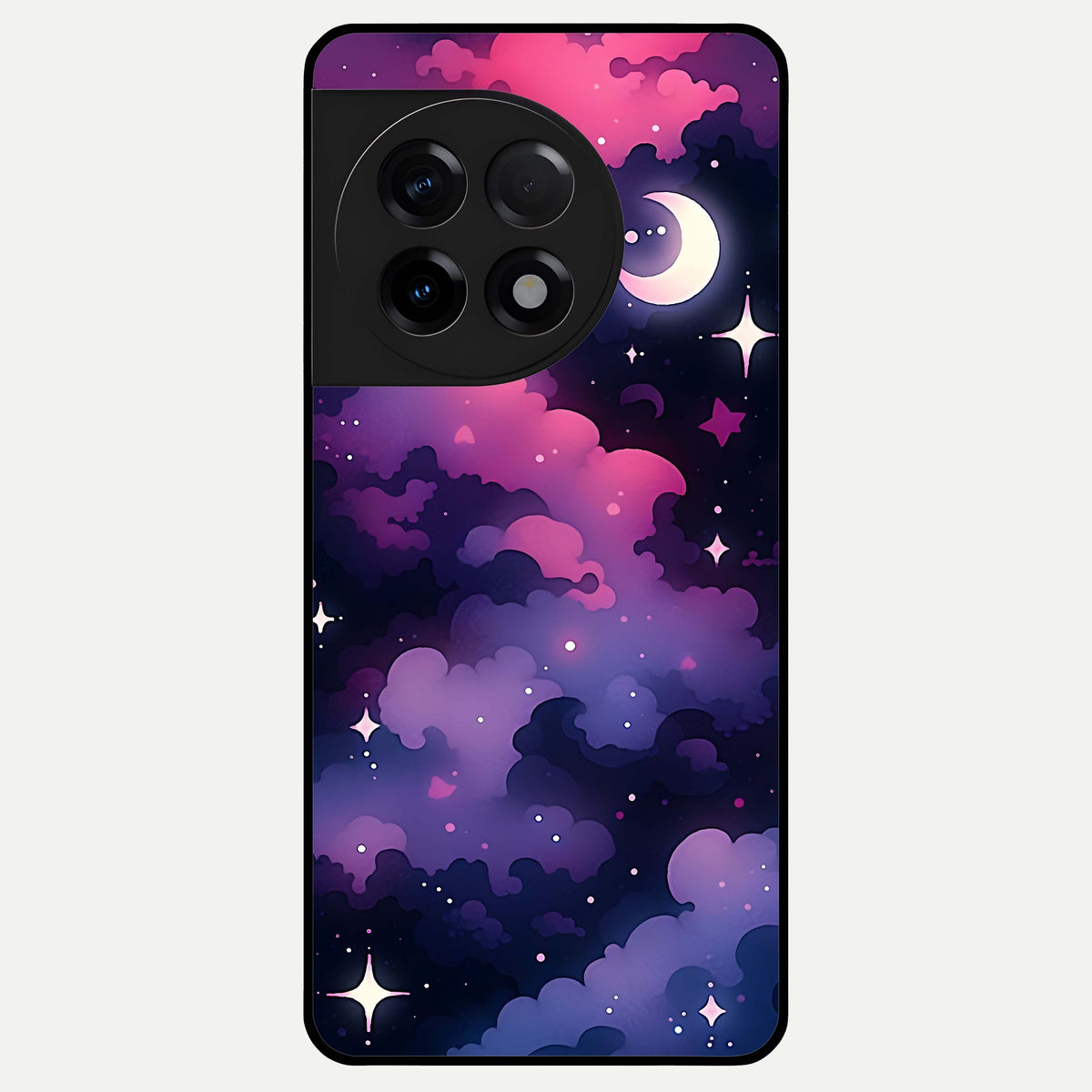  Celestial Moon Magic Glass Case For OnePlus 11R back cover – full design glossy printed glass finish