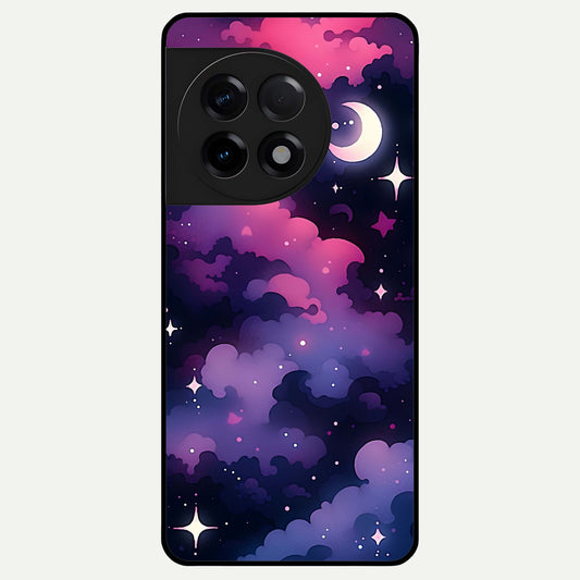  Celestial Moon Magic Glass Case For OnePlus 11R back cover – full design glossy printed glass finish