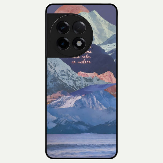  Celestial Mountain Calm Glass Case For OnePlus 11R back cover – full design glossy printed glass finish