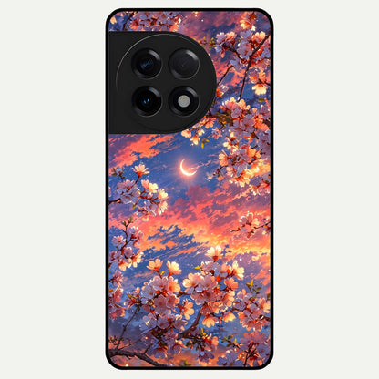  Celestial Sakura Sunset Glass Case For OnePlus 11R back cover – full design glossy printed glass finish