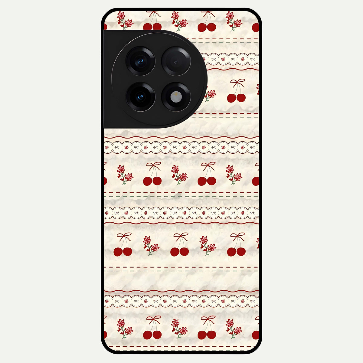  Cherry Bloom Charm Glass Case For OnePlus 11R back cover – full design glossy printed glass finish