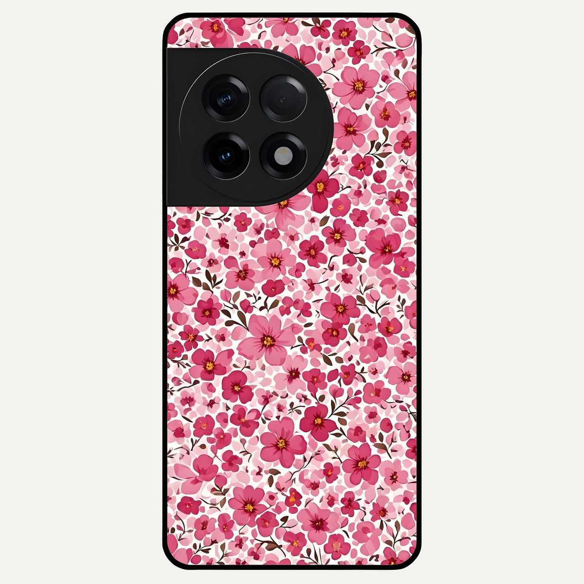  Cherry Blossom Charm Glass Case For OnePlus 11R back cover – full design glossy printed glass finish