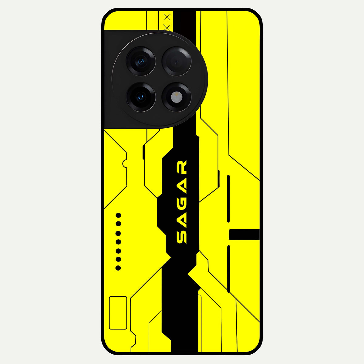  Circuit CYBERPUNK Custom Name Glass Case For OnePlus 11R back cover – full design glossy printed glass finish