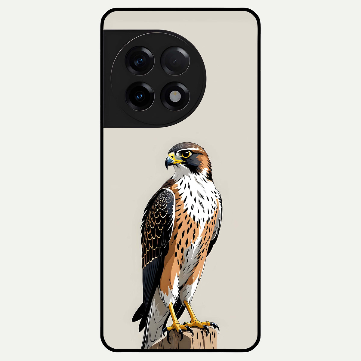  Clever Eagle Glass Case For OnePlus 11R back cover – full design glossy printed glass finish