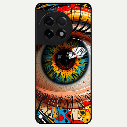  Colorful Eye Glass Case For OnePlus 11R back cover – full design glossy printed glass finish