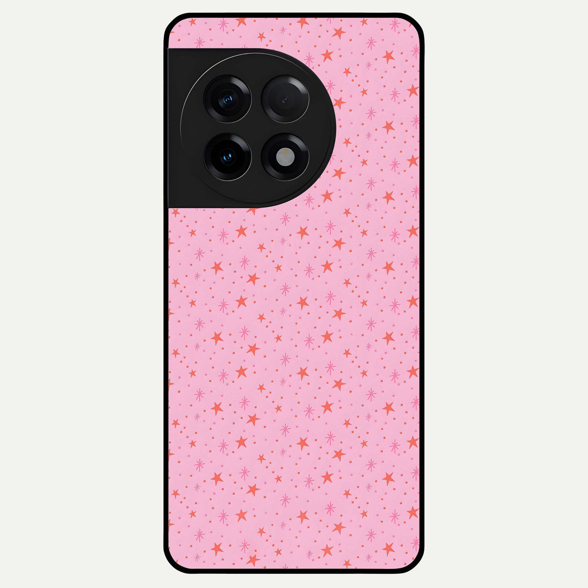  Cosmic Pink Sparkle Glass Case For OnePlus 11R back cover – full design glossy printed glass finish