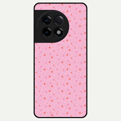  Cosmic Pink Sparkle Glass Case For OnePlus 11R back cover – full design glossy printed glass finish