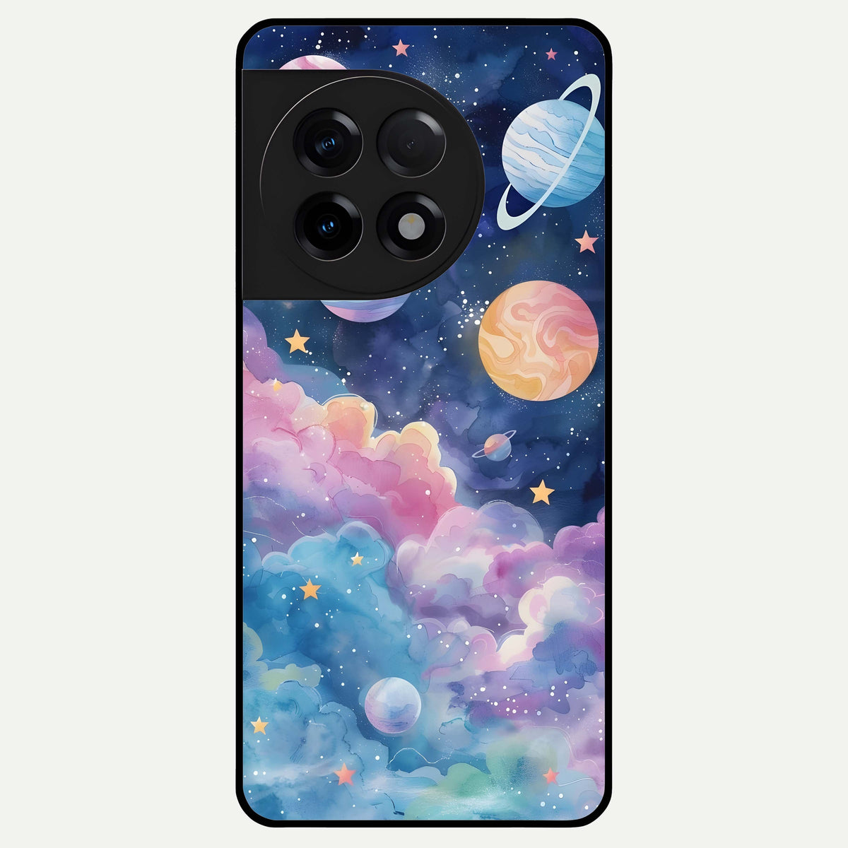  Cosmic Planet Dreams Glass Case For OnePlus 11R back cover – full design glossy printed glass finish