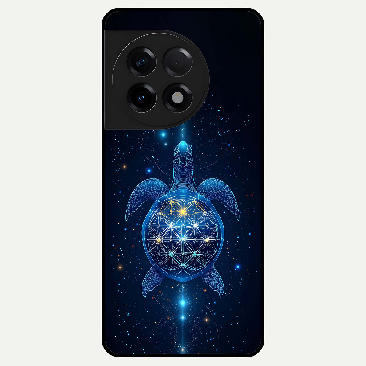  Crimson Blue Turtle Glass Case For OnePlus 11R back cover – full design glossy printed glass finish