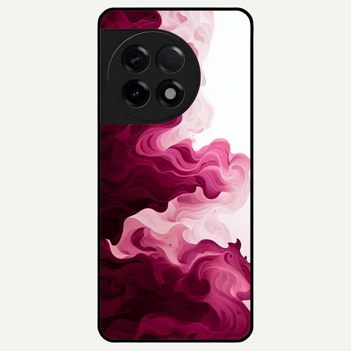  Crimson Wave Flow Glass Case For OnePlus 11R back cover – full design glossy printed glass finish