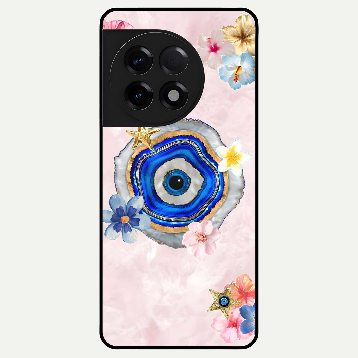  Divine Aura Bloom Glass Case For OnePlus 11R back cover – full design glossy printed glass finish