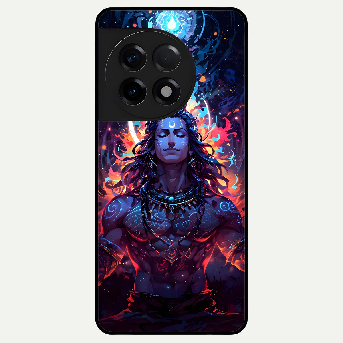  Divine Fire Shiv Glass Case For OnePlus 11R back cover – full design glossy printed glass finish