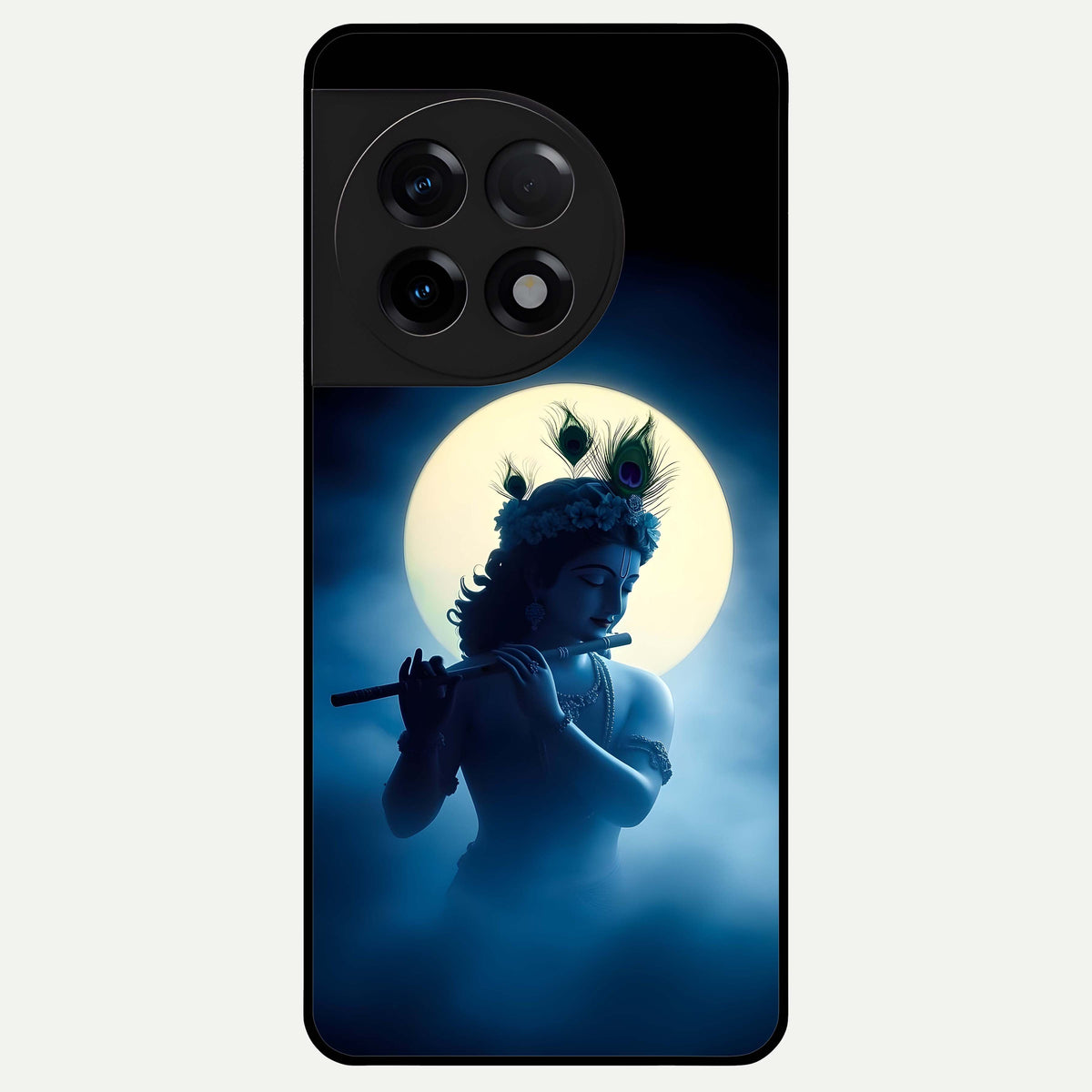  Divine Moon Flute Glass Case For OnePlus 11R back cover – full design glossy printed glass finish