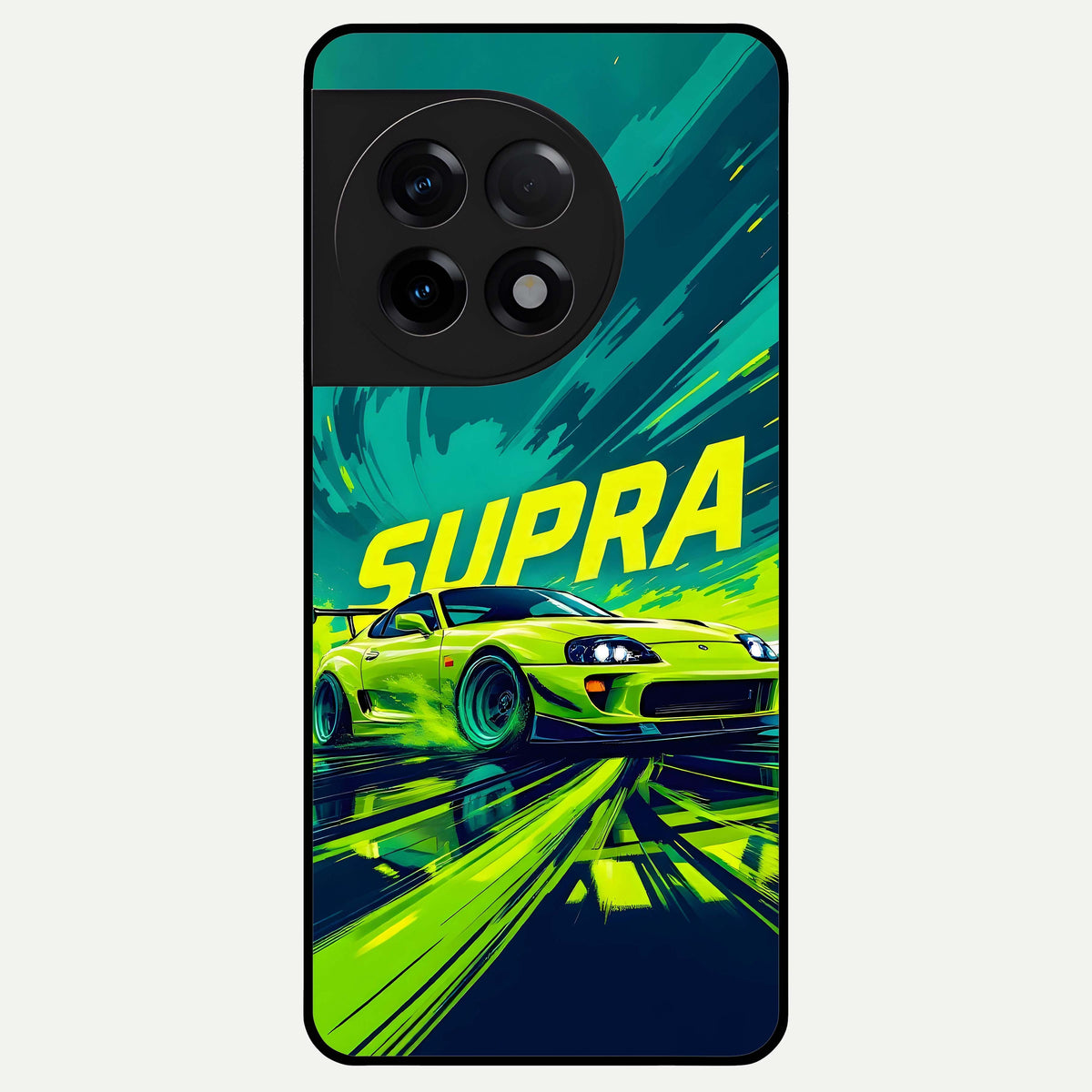  Electric Supra Thunder Glass Case For OnePlus 11R back cover – full design glossy printed glass finish