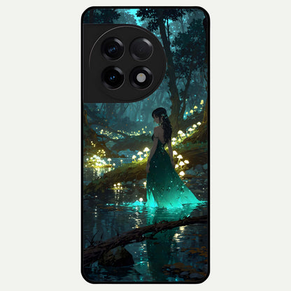  Enchanted Forest Glow Glass Case For OnePlus 11R back cover – full design glossy printed glass finish