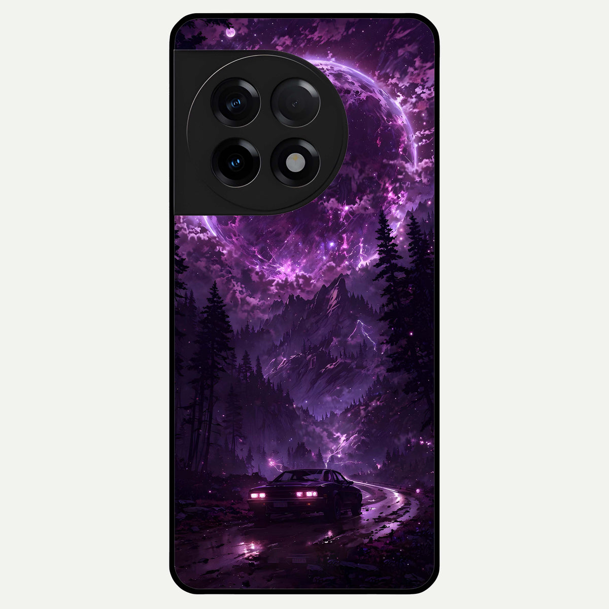  Eternal Cosmic Drive Glass Case For OnePlus 11R back cover – full design glossy printed glass finish