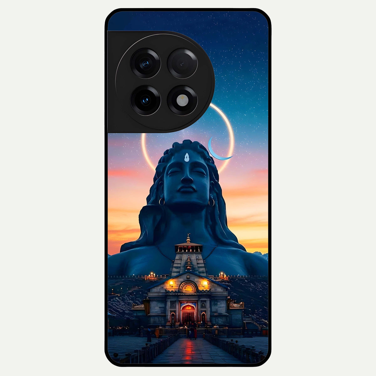  Eternal Shiva Aura Glass Case For OnePlus 11R back cover – full design glossy printed glass finish