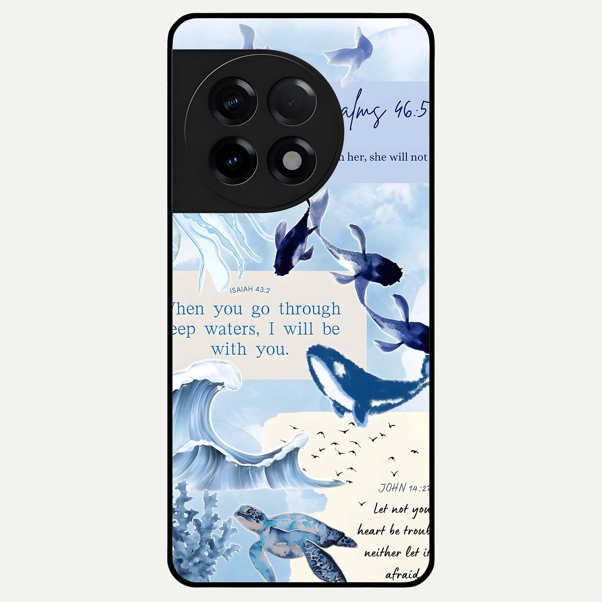  Faithful Ocean Promise Glass Case For OnePlus 11R back cover – full design glossy printed glass finish