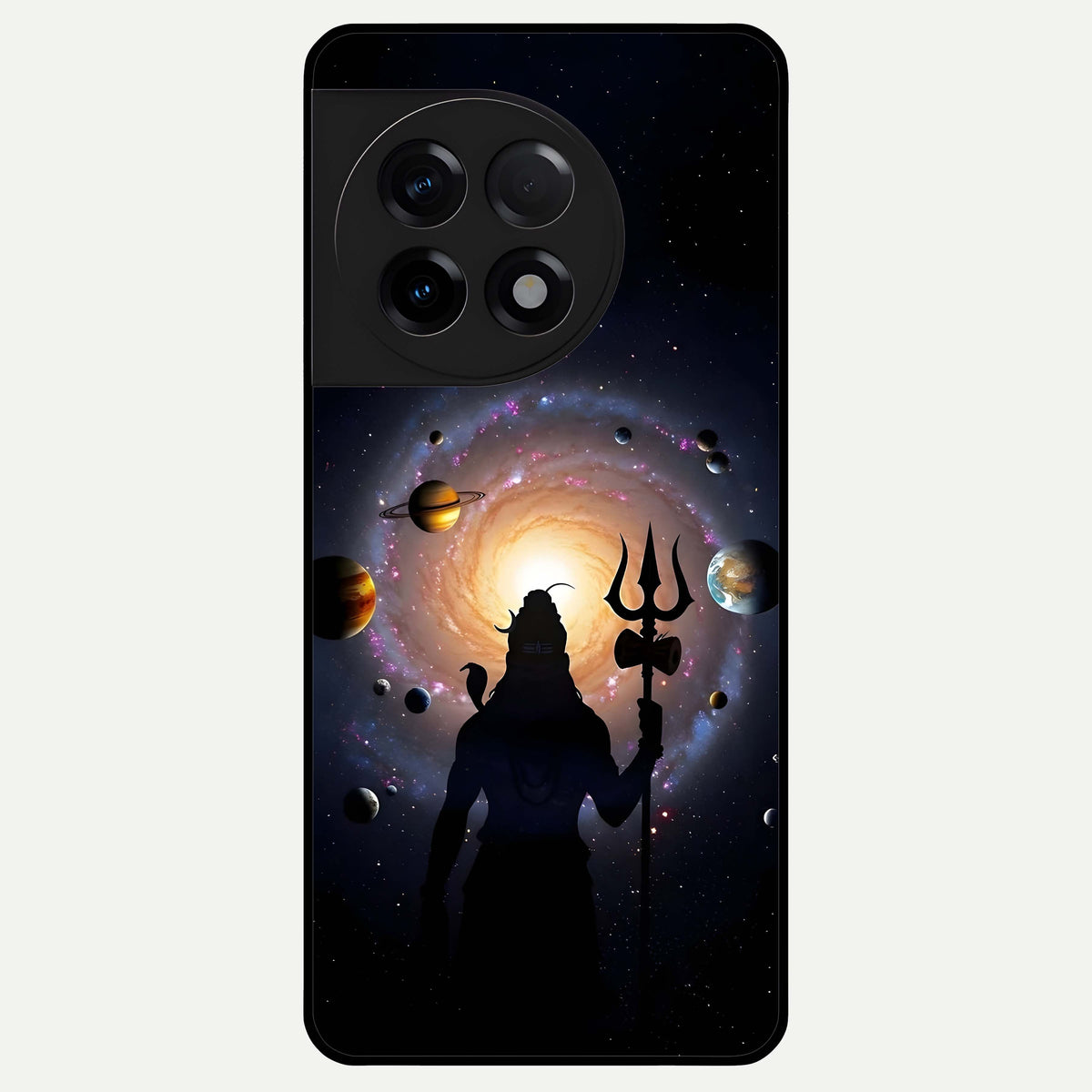  Galactic Shiva Vision Glass Case For OnePlus 11R back cover – full design glossy printed glass finish