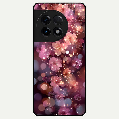  Glowing Petal Bliss Glass Case For OnePlus 11R back cover – full design glossy printed glass finish