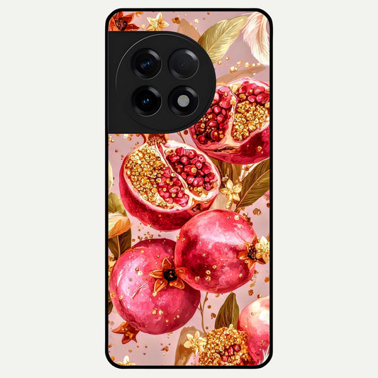  Golden Bloom Glow Glass Case For OnePlus 11R back cover – full design glossy printed glass finish