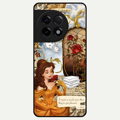  Golden Dream Belle Glass Case For OnePlus 11R back cover – full design glossy printed glass finish