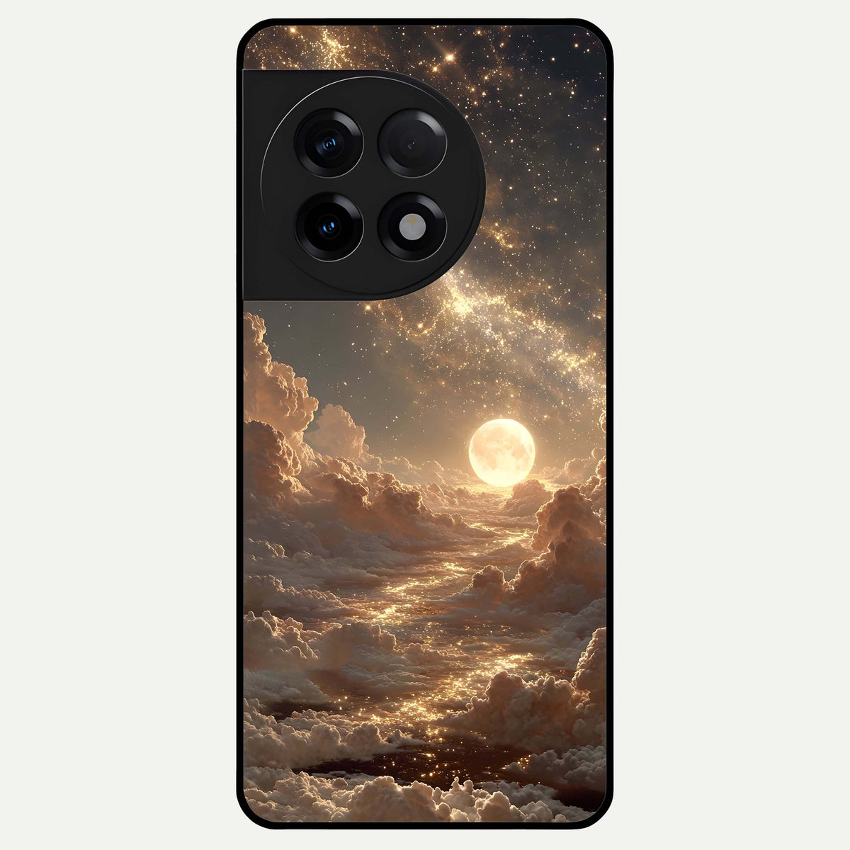  Golden Sky Dream Glass Case For OnePlus 11R back cover – full design glossy printed glass finish