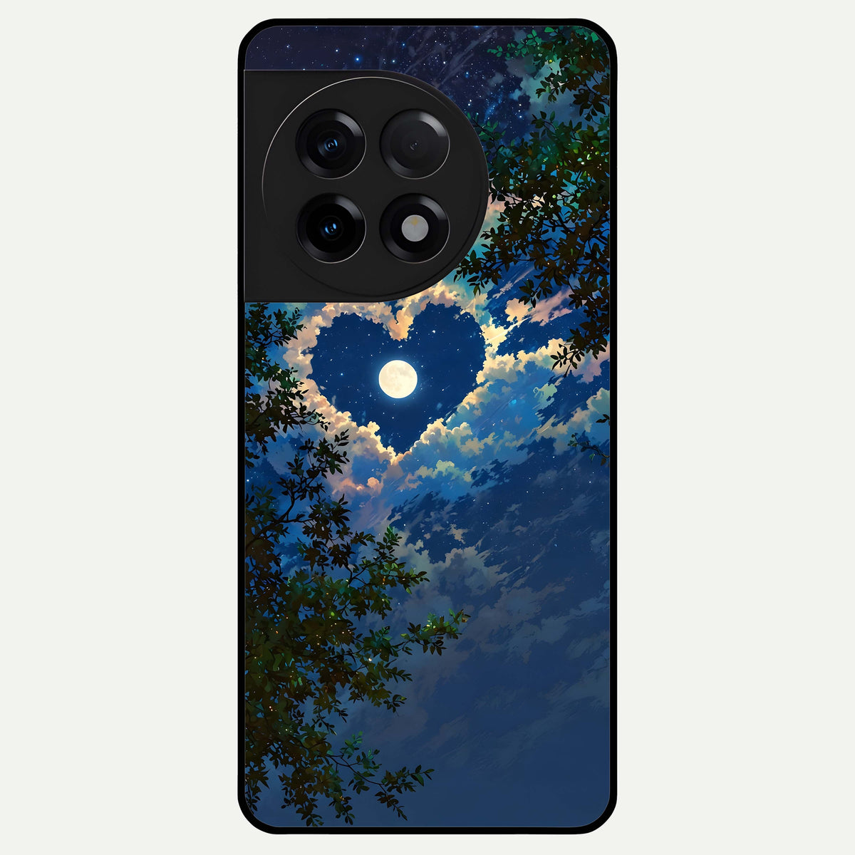  Heart With Moon Sky Glass Case For OnePlus 11R back cover – full design glossy printed glass finish