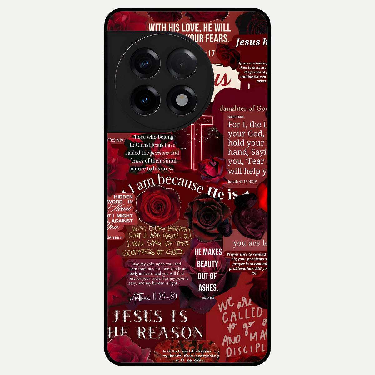  Jesus Love Heals Glass Case For OnePlus 11R back cover – full design glossy printed glass finish