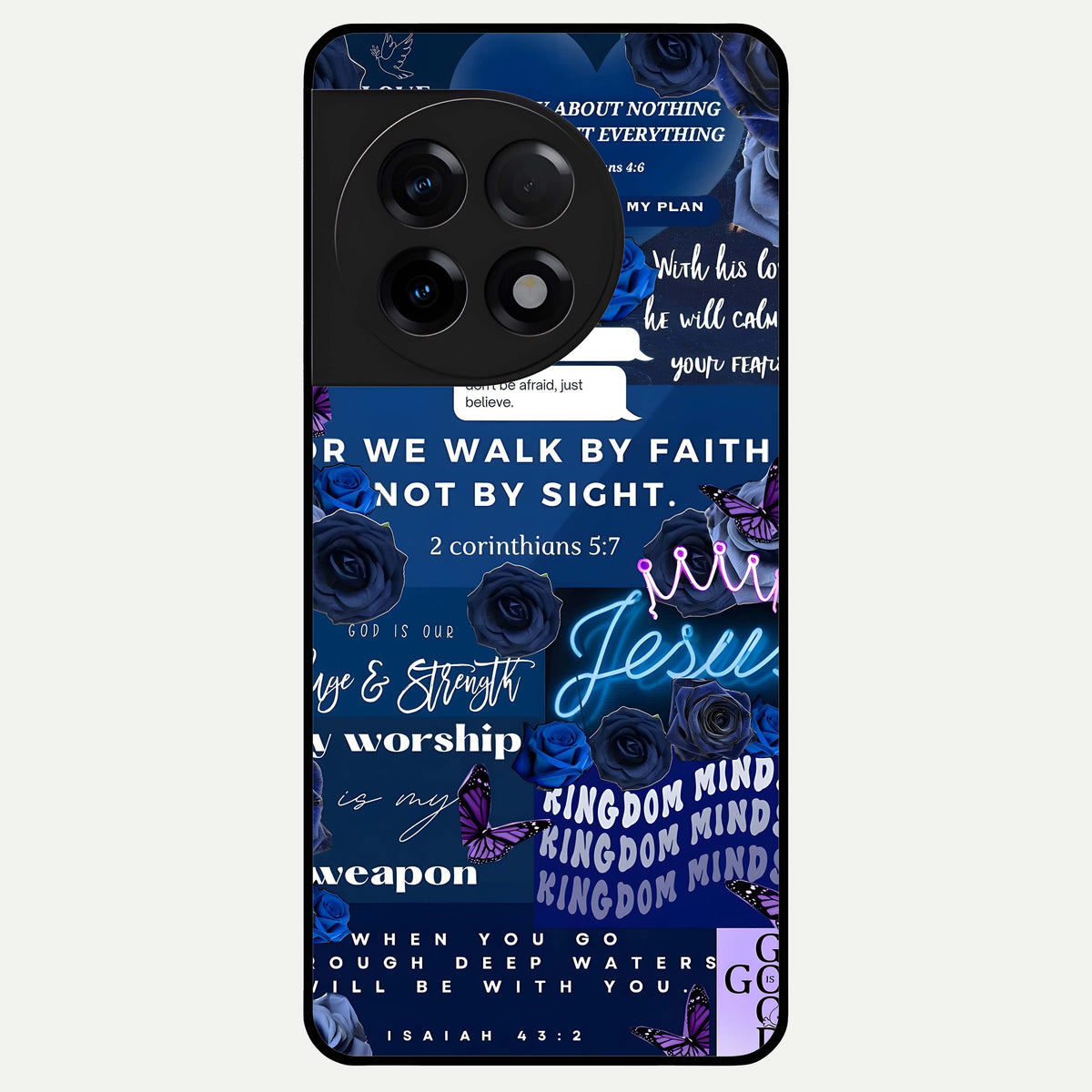  Kingdom Faith Glow Glass Case For OnePlus 11R back cover – full design glossy printed glass finish