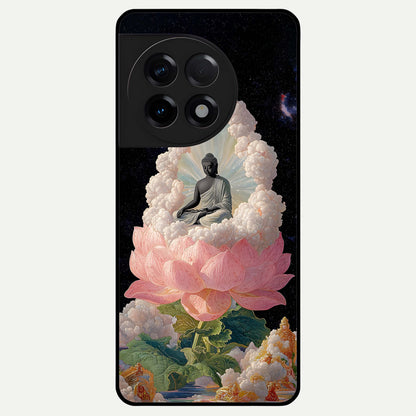  Lotus Divine Peace Glass Case For OnePlus 11R back cover – full design glossy printed glass finish