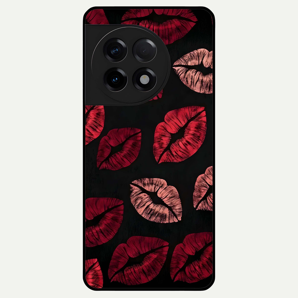  Midnight Kiss Love Glass Case For OnePlus 11R back cover – full design glossy printed glass finish