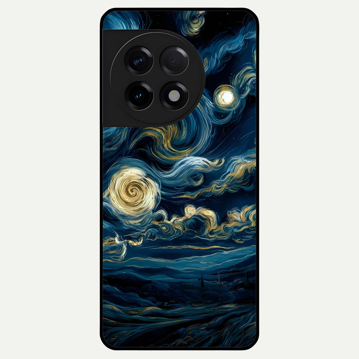  Midnight Sky Whirl Glass Case For OnePlus 11R back cover – full design glossy printed glass finish