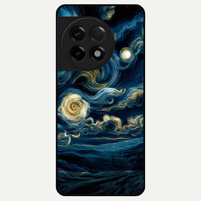 Midnight Sky Whirl Glass Case For OnePlus 11R back cover – full design glossy printed glass finish