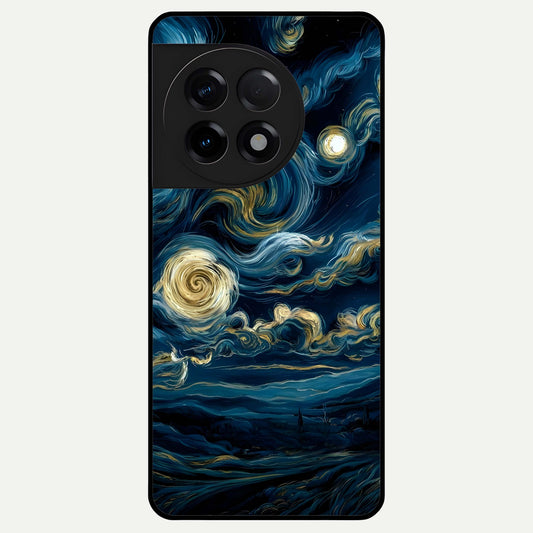  Midnight Sky Whirl Glass Case For OnePlus 11R back cover – full design glossy printed glass finish