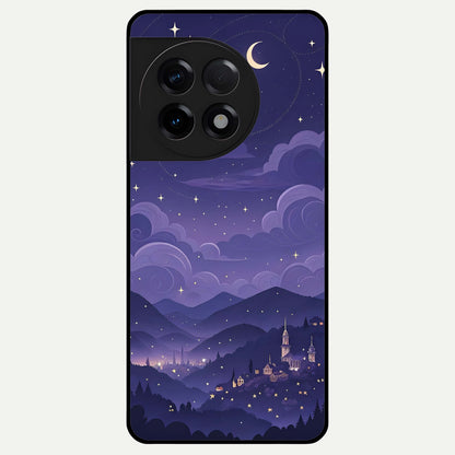  Minimal Night View Glass Case For OnePlus 11R back cover – full design glossy printed glass finish