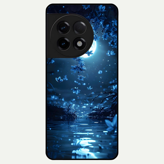  Moonlight Petal Dream Glass Case For OnePlus 11R back cover – full design glossy printed glass finish