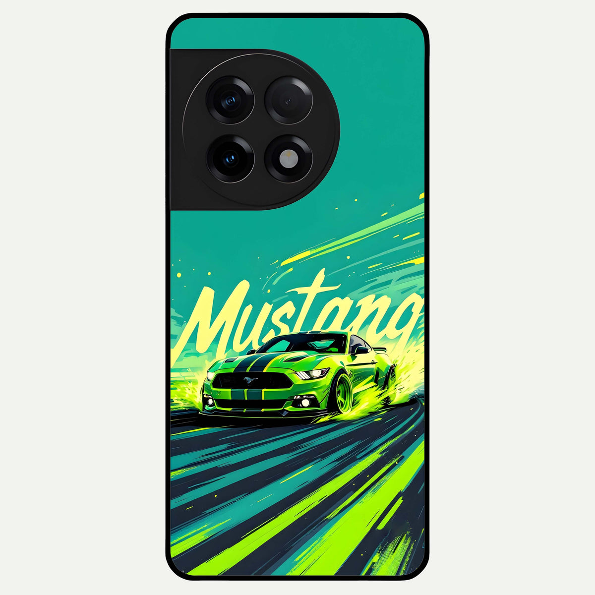  Mustang Bang Glass Case For OnePlus 11R back cover – full design glossy printed glass finish