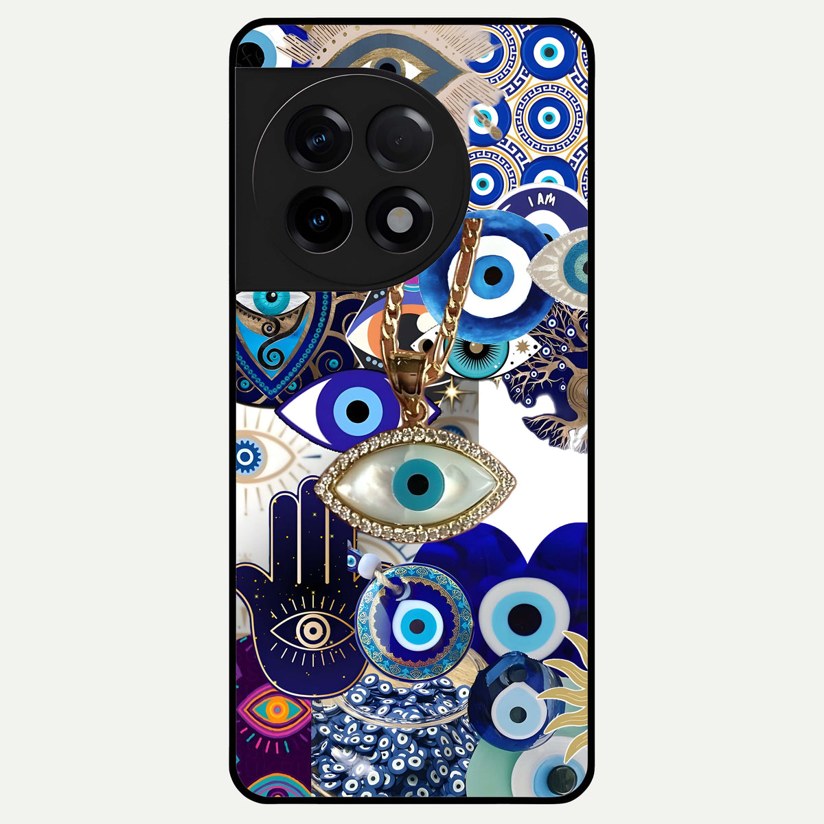  Mystic Charm Eye Glass Case For OnePlus 11R back cover – full design glossy printed glass finish