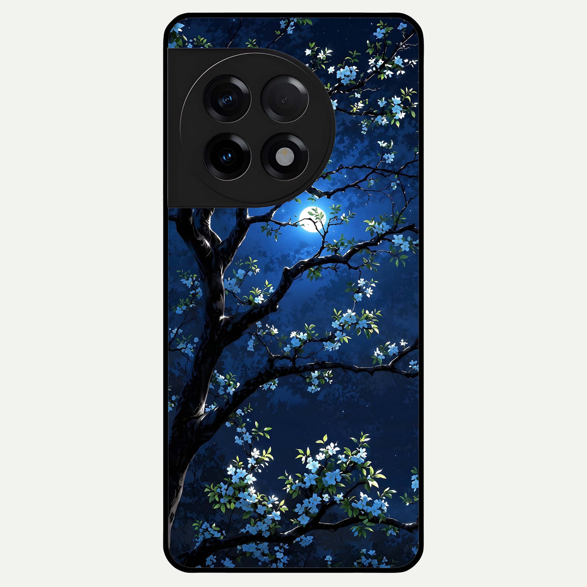  Mystic Floral Night Glass Case For OnePlus 11R back cover – full design glossy printed glass finish