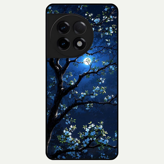  Mystic Floral Night Glass Case For OnePlus 11R back cover – full design glossy printed glass finish